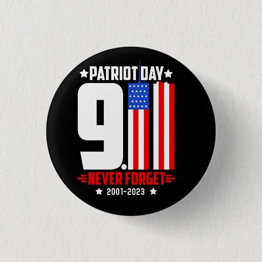 Badge Rond 2,50 Cm Vector patriot day 911 n'oubliez jamais le design (Devant)