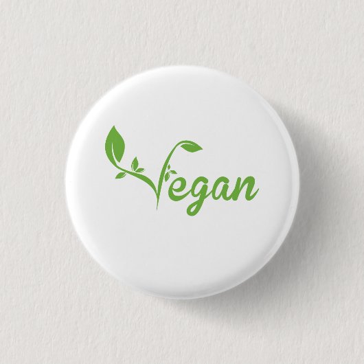 Badge Rond 2,50 Cm Végétalien (Devant)