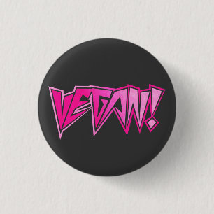 Badge Rond 2,50 Cm Végétalien rose de balancier
