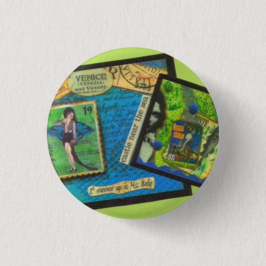 Badge Rond 2,50 Cm Venice Castle Near the Sea Button (Devant)