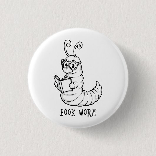 Badge Rond 2,50 Cm Ver de livre (Devant)