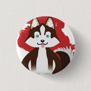 Badge Rond 2,50 Cm Ver enroué minuscule. 1 bouton