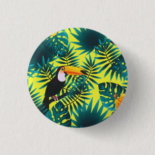 Badge Rond 2,50 Cm Verdure estivale Forêt de la jungle tropicale du 