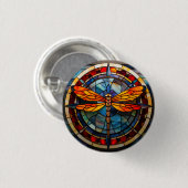 Badge Rond 2,50 Cm verre de libellule (Devant & derrière)