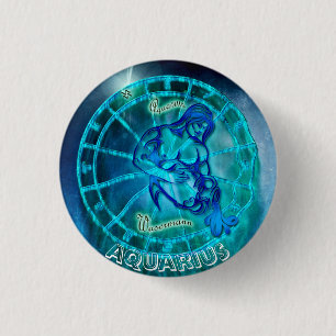 Badge Rond 2,50 Cm Verseau l'horoscope de porteur de l'eau