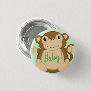 Badge Rond 2,50 Cm Vert Baby shower singe