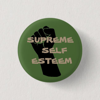 Badge Rond 2,50 Cm Vert/bouton suprême bronzage d'amour-propre