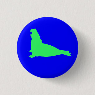 Badge Rond 2,50 Cm Vert de bouton de joint d'éléphant