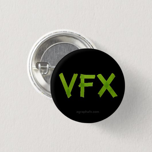 Badge Rond 2,50 Cm Vert de VFX (Devant & derrière)