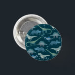 Badge Rond 2,50 Cm Vert dinosaures<br><div class="desc">Dinosaures mignons et peu effrayants sur un arrière - plan vert turquoise. Grand.</div>