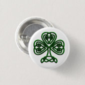 Badge Rond 2,50 Cm Vert Shamrock de la Saint-Patrick (Devant & derrière)
