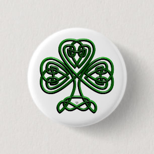 Badge Rond 2,50 Cm Vert Shamrock de la Saint-Patrick