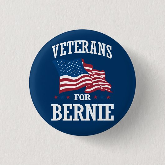 BADGE ROND 2,50 CM VÉTÉRANS POUR BERNIE SANDERS (Devant)