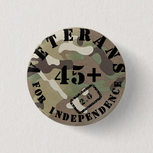 Badge Rond 2,50 Cm Vétérans pour l'insigne de Camo de l'indépendan