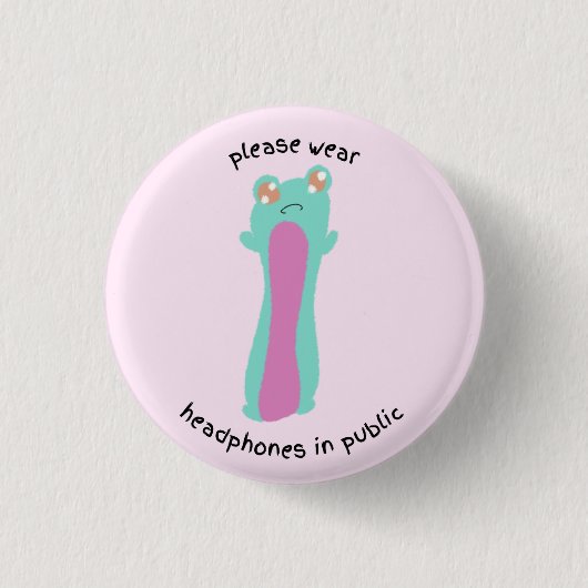 Badge Rond 2,50 Cm veuillez porter un casque en public (Devant)