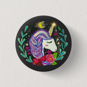 Badge Rond 2,50 Cm Vibes de Licorne Magique