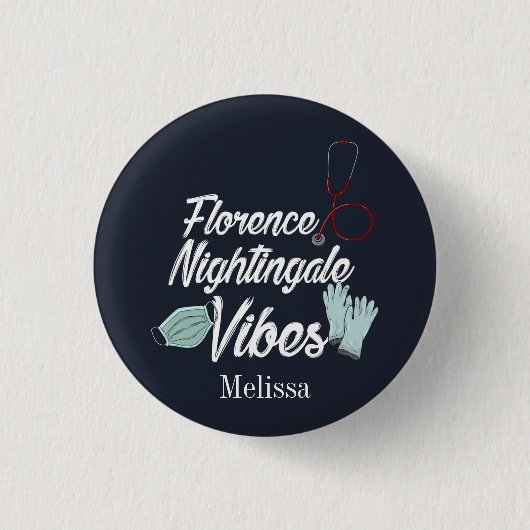Badge Rond 2,50 Cm Vibes nocturnes des étudiants en soins infirmiers (Devant)