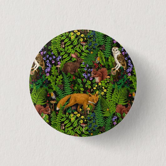 Badge Rond 2,50 Cm Vie forestière (Devant)