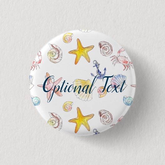 Badge Rond 2,50 Cm Vie marine et Ancres (Devant)