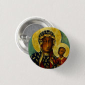 Badge Rond 2,50 Cm Vierge noire de Częstochowa (Devant & derrière)