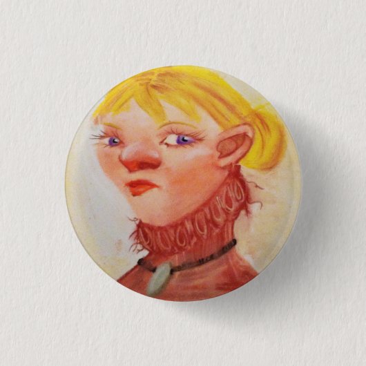 Badge Rond 2,50 Cm Vieux modèle Pin-up Girl 1950 Vintage (Devant)