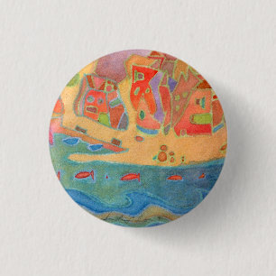 Badge Rond 2,50 Cm Village en bord de mer