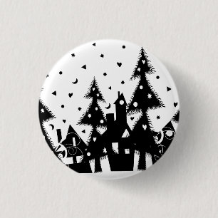 Badge Rond 2,50 Cm Ville de Noël
