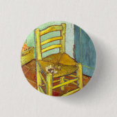 Badge Rond 2,50 Cm Vincent Van Gogh Chaise avec tuyau (Devant)