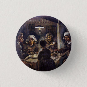 Badge Rond 2,50 Cm Vincent Van Gogh Les mangeurs de pommes de terre A