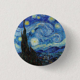 Badge Rond 2,50 Cm Vincent Van Gogh Nuit d'art Vintage