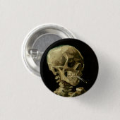 Badge Rond 2,50 Cm Vincent Van Gogh Skeleton with a Burning Cigarette (Devant & derrière)