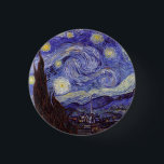 Badge Rond 2,50 Cm Vincent Van Gogh Starry Nuit Vintage Art<br><div class="desc">Vincent van Gogh Starry Night Art Peinture Starry Night est un tableau de l'artiste post-impressionniste néerlandais Vincent van Gogh. Le ciel bleu de la nuit est rempli de nuages tourbillonnants, d'étoiles et d'une lune brillante croissant. La Nuit étoilée est la seule nocturne de la série de vues depuis la fenêtre...</div>