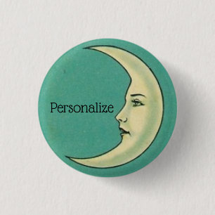 Badge Rond 2,50 Cm Vintage crescent moon