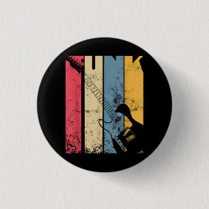 Badge Rond 2,50 Cm Vintage Electric Guitar Funk Musique amant cadeaux