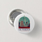 Badge Rond 2,50 Cm Vintage San Francisco (Devant & derrière)