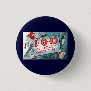 Badge Rond 2,50 Cm Vintage Vices Party, Gambling Drinking Smoking