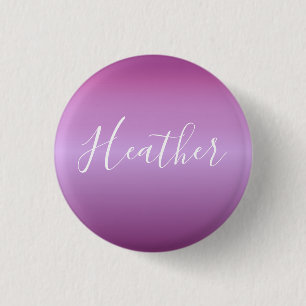 Badge Rond 2,50 Cm Violet violet et script blanc personnalisé