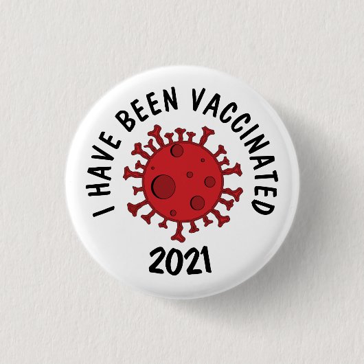Badge Rond 2,50 Cm Virus Corona | J'Ai Été Vacciné Bouton (Devant)