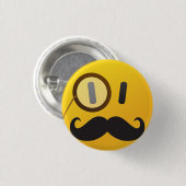 Badge Rond 2,50 Cm visage avec la moustache (Devant & derrière)