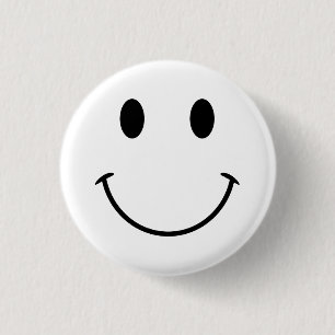 Badge Rond 2,50 Cm Visage blanc et noir