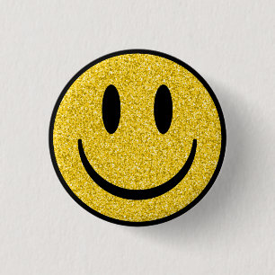 Badge Rond 2,50 Cm Visage de sourire parties scintillant