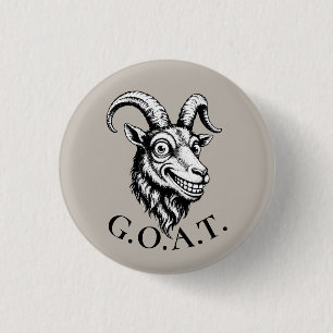 Badge Rond 2,50 Cm Visage Drôle de GOAT