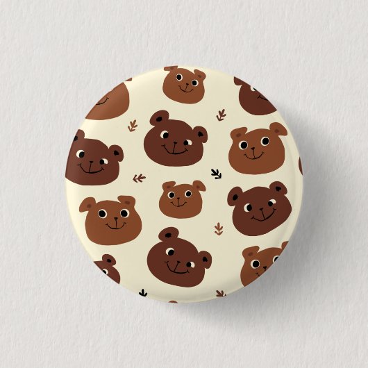 Badge Rond 2,50 Cm Visage drôle d'ours (Devant)