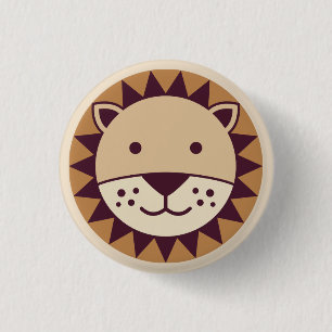 Badge Rond 2,50 Cm Visage mignon de lion