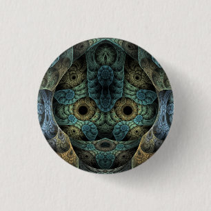 Badge Rond 2,50 Cm Visage psychédélique de mémoire génétique