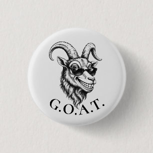 Badge Rond 2,50 Cm Visage souriant drôle de la chèvre