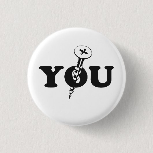 Badge Rond 2,50 Cm Vissez-vous vis (Devant)