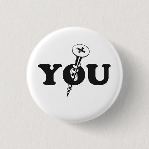 Badge Rond 2,50 Cm Vissez-vous vis