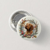Badge Rond 2,50 Cm Vizsla Christmas  (Devant & derrière)