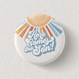 Badge Rond 2,50 Cm Voici le fils Sunshine Boy Baby shower Faveurs